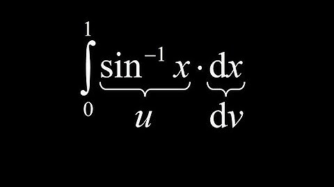 Definite integral of inverse sine using integration by parts.