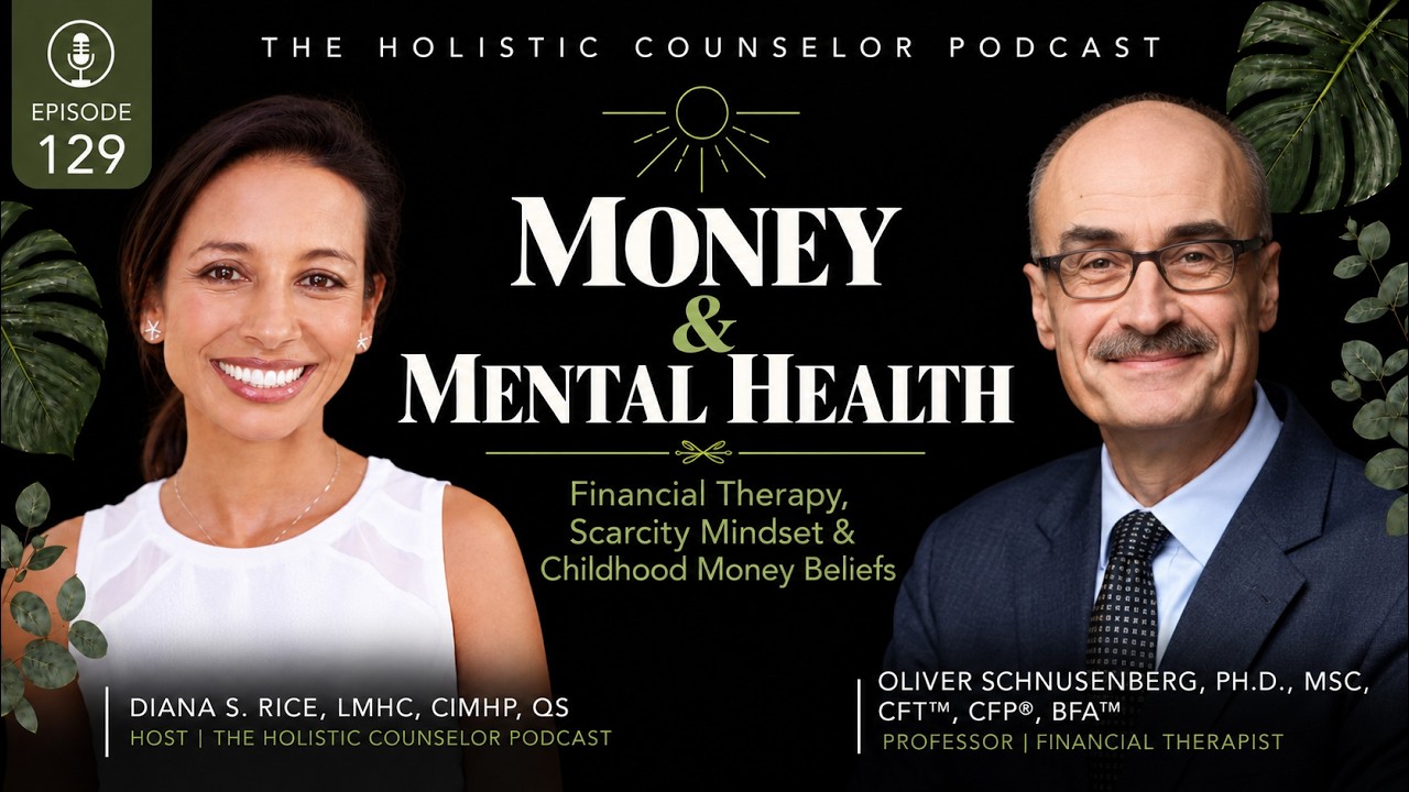 Episode 129 artwork: Why Am I Anxious About Money? Financial Therapy, Scarcity Mindset & Childhood Money Beliefs with Dr. Oliver Schnusenberg