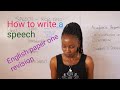 Speech how to write a speech english paper one