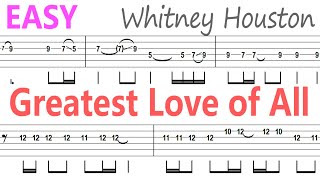 Whitney Houston - Greatest Love of All / Guitar Solo Tab+BackingTrack