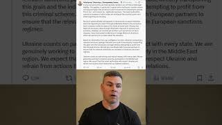 Ukrainian President Zelenskyy's Statement on purchasing grain from Occupied territories in Ukraine.