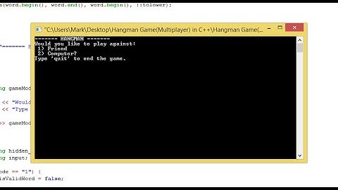Hangman Game(Multiplayer) in C++