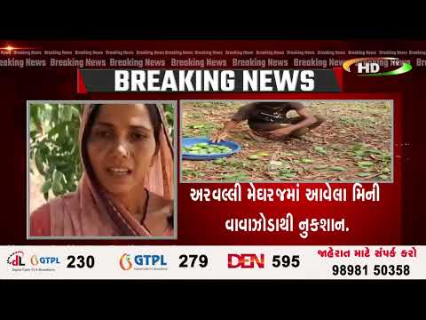 અરવલ્લી મેઘરજમાં આવેલા મિની વાવાઝોડાથી નુકશાન.