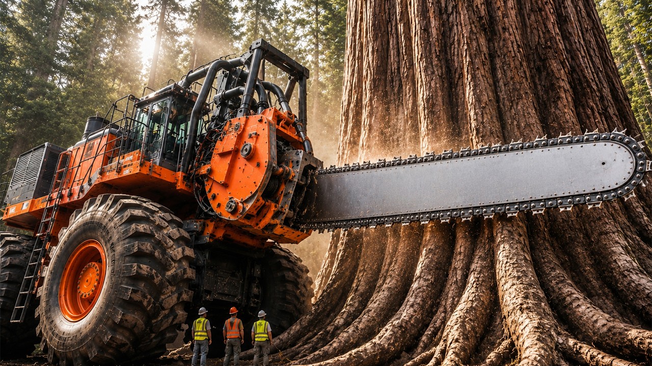 Extreme Chainsaw Skills: Most Dangerous Tree Cutting | MONSTER Stump ...