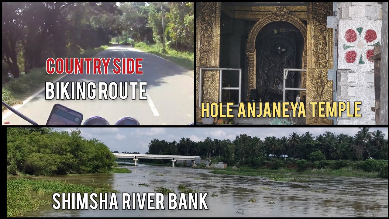 MADDUR | Hole Anjaneya Swamy temple | Shimsha river | Country side biking | Places near Bangalore