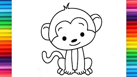 🐵✨ Easy Cute Monkey Drawing | Simple Animal Drawing for Kids | Step by Step