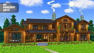 Minecraft: How to build a large wooden mansion | Tutorial