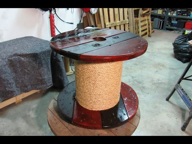 Wooden cable reel table 