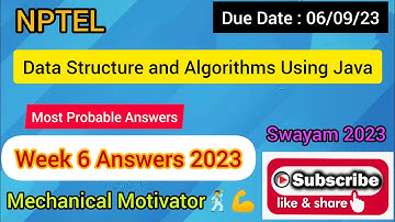 Data Structure and Algorithms Using Java | Week 6 Quiz | Assignment 6 Solution | NPTEL | SWAYAM 2023