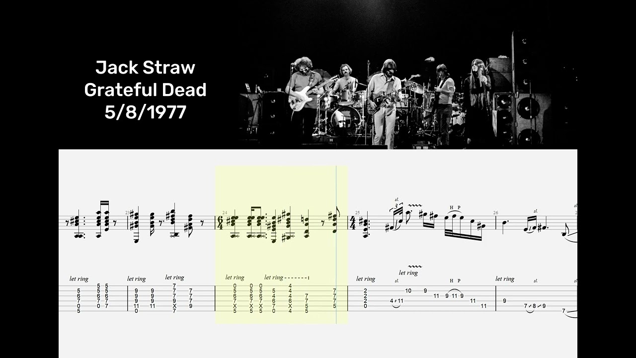 Jack Straw - Grateful Dead (Cornell 1977) - Jerry Garcia Guitar Tab Transcription