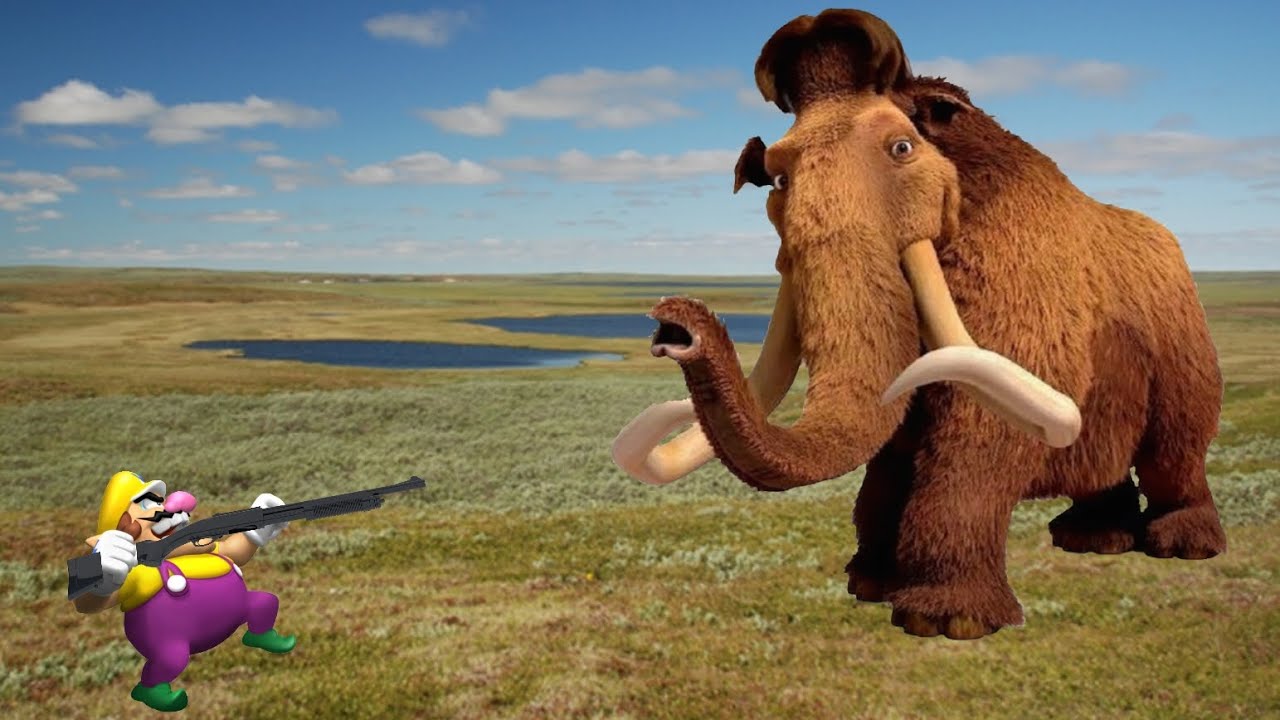 Wario Dies By Manny The Mammoth While Trying To Kill Him As Animal Trophy