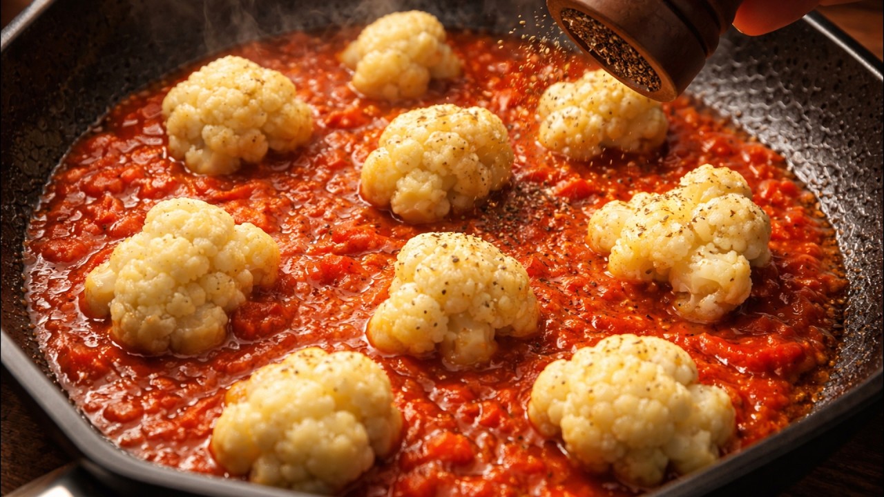 Cauliflower with Vegetables - An Easy Healthy Recipe in Tomato Sauce | Besten Rezepte Essen