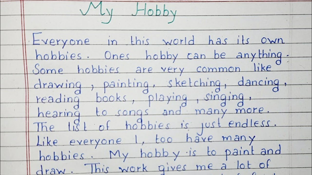 my hobby essay in english 150 words