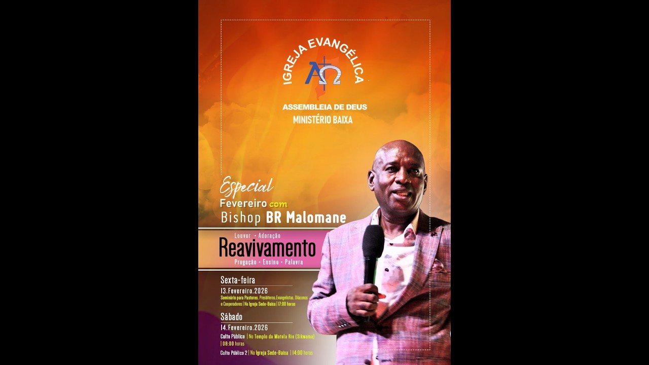 Reavivamento espiritual com Bispo BR Malomane 14 de Fevereiro