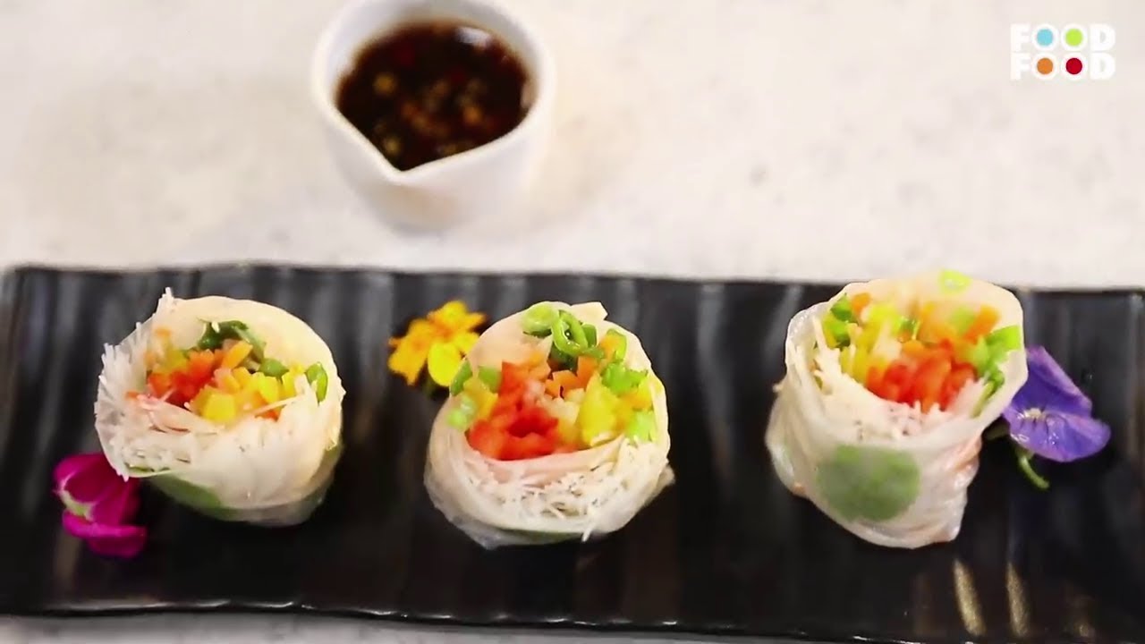 Rainbow Rice Paper Rolls with Dipping Sauce | The Tiffin Box | Chef Chinu Vaze | FoodFood