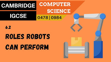70. CAMBRIDGE IGCSE (0478-0984) 6.2 Roles that robots can perform