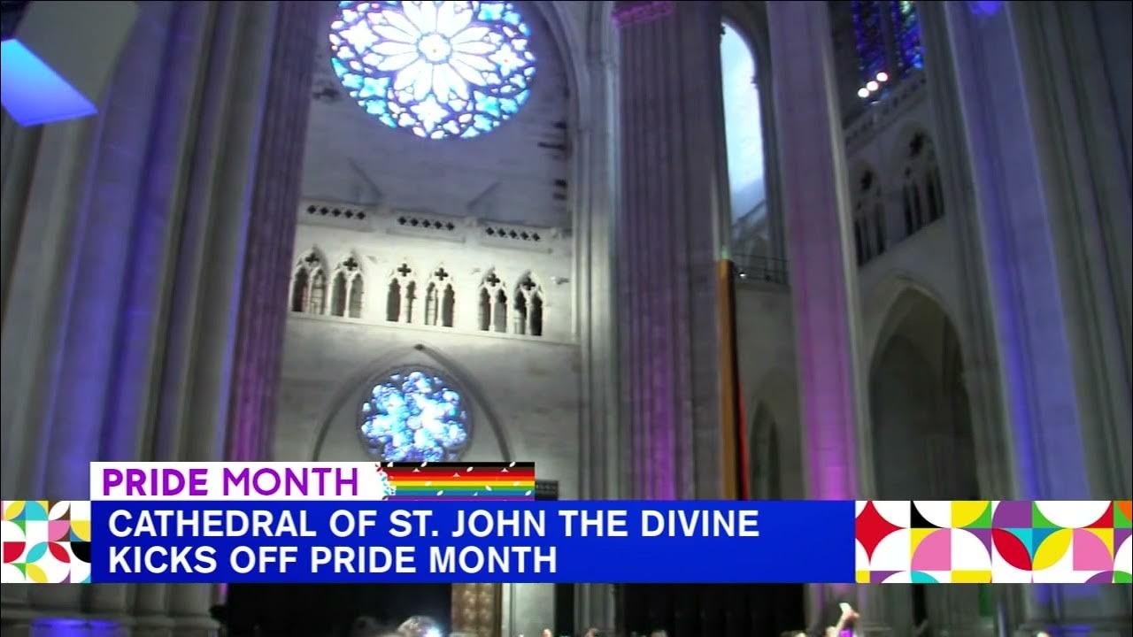 Cathedral of St. John the Divine Lights Up Rainbow Columns for Pride Month