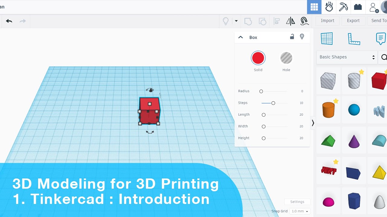 Tinkercad Tutorial 1 : Introduction to Tinkercad - YouTube
