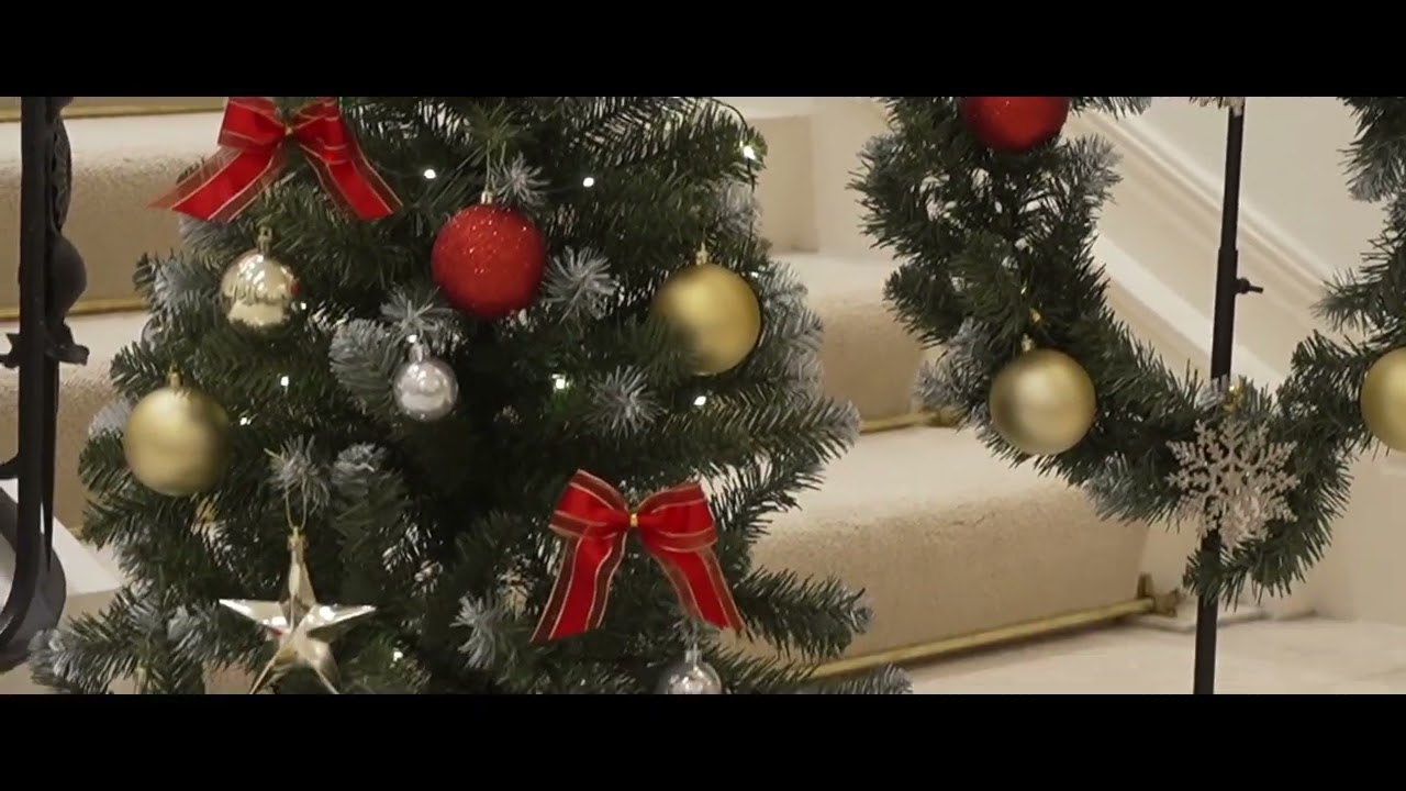 2WAYガーランド付クリスマスツリーセット レッド 150cm［ストエキ