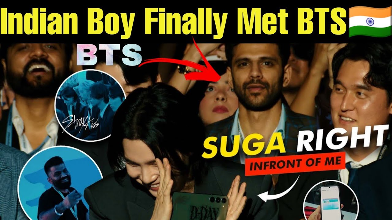 Indian Youtuber Vlog with Suga 🇮🇳 Finally Indian Met BTS 💜 BTS With