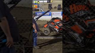 WOW!!! HUGE WRECK INTO TURN 1 AT AN EXTREMELY #RACEY I-55 - Gravel &amp; Schuchart come together!!