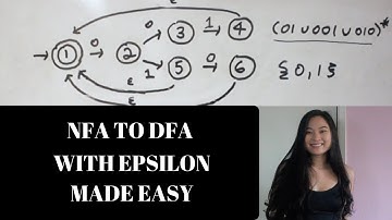 Theory of Computation : Convert NFA to DFA Example (with Epsilon)