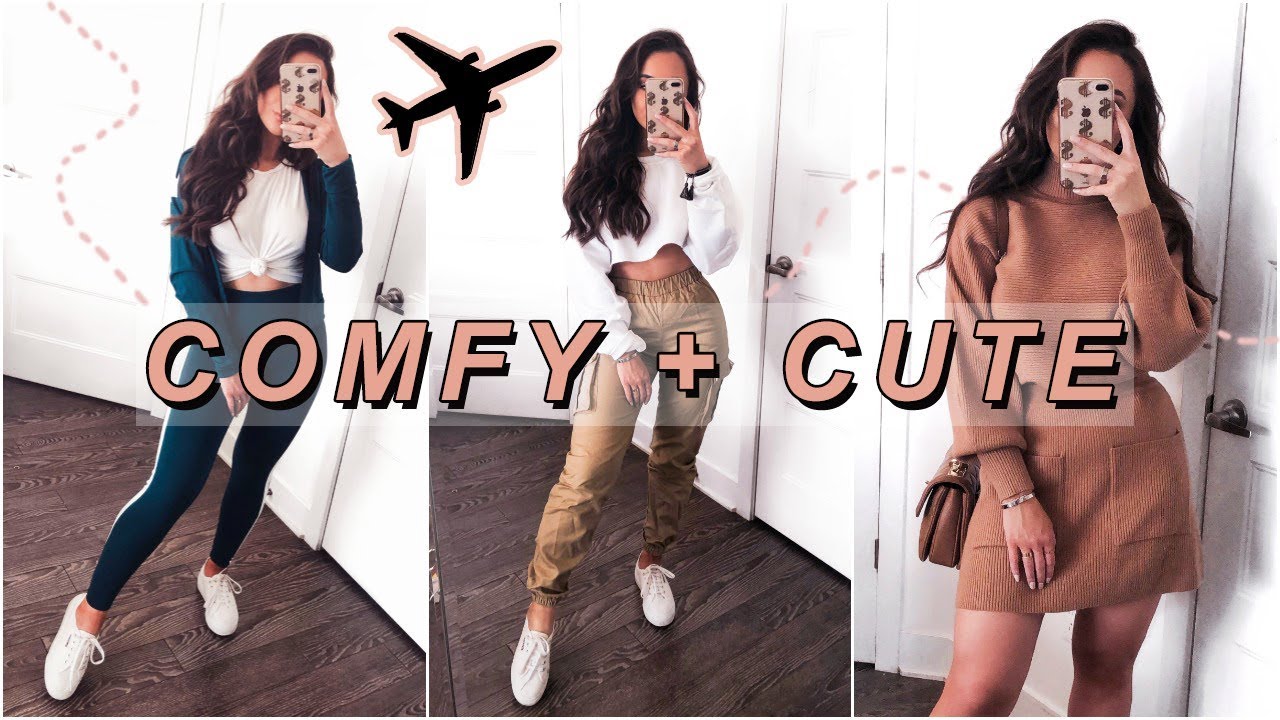 HOW TO LOOK CUTE WHILE BEING COMFY | AIRPORT OUTFITS