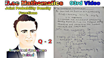 Joint Probability Density Functions | Q - 2 | 93rd Video #probability #statistics #maths
