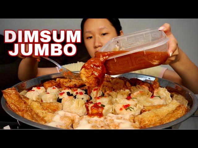 MUKBANG DIMSUM JUMBO YANG FULL UDANG ! LANGSUNG TERASA UDANG DALAM SEKALI GIGIT !😍 #jejezhuang class=