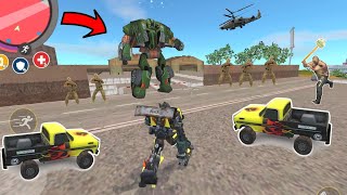 Rope Hero: Vice Town (Transformer Truck Fight US Military Robot) Army Chopper - Android Gameplay HD screenshot 4