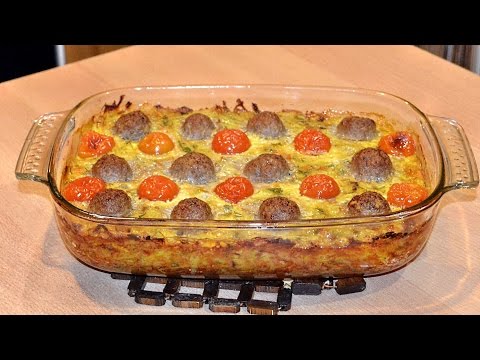 Видео рецепт Картофельная запеканка с мясными шариками