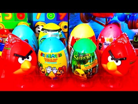 8 Surprise Eggs Super Mario Disney Toy Story Sanrio Hello Kitty Ben 10 Angry Birds SHREK Spider-Man