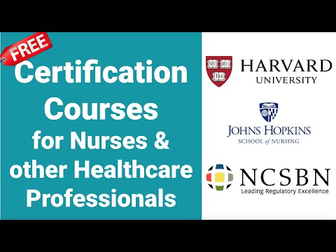 FREE Certification Courses For NURSES U0026 Other Healthcare Professionals -Part 1 | Nurse Resumé