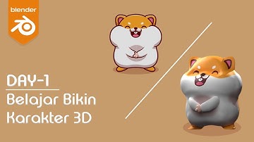Day 1 - Membuat Karakter Hamster di Blender | Beginner [Timelapse]