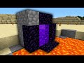 Portail du nether avec lac de lave en speedrun tous les cas de figures