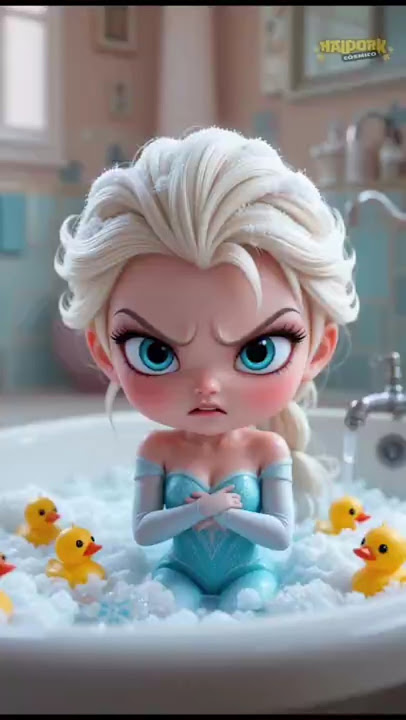 Elsa Screamed When the Water Wasn’t Frozen ❄️🛁😭