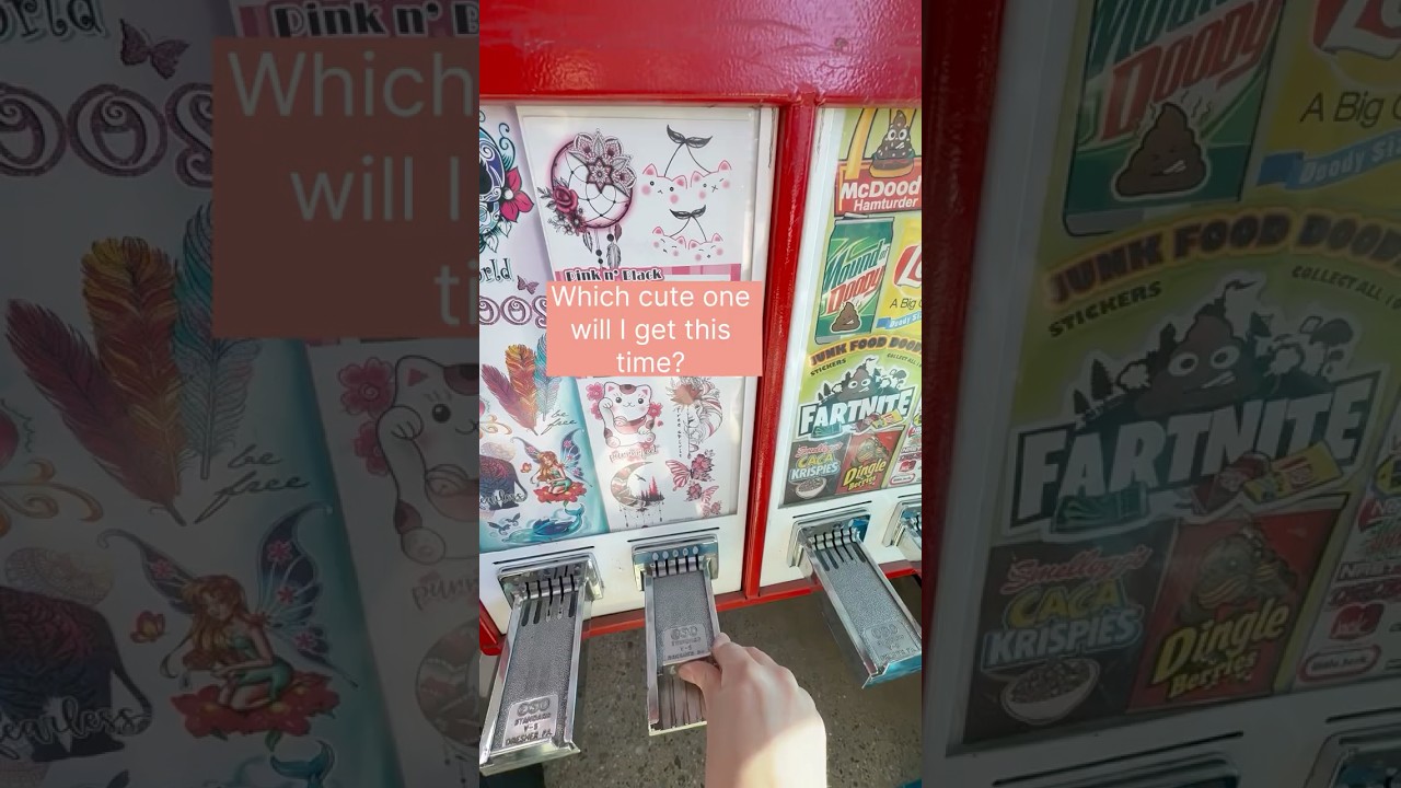 🎀Pink & Black Tattoo Coin Machine Surprise!💖✨| Adorable Reveal at the End!🐾