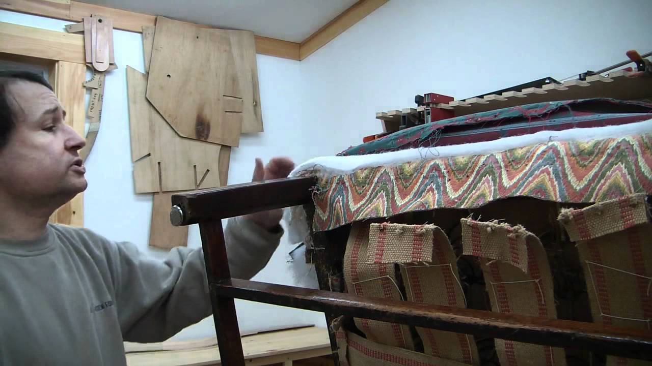 Reupholstering a Wing Chair pt3 YouTube