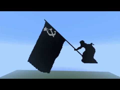 Pixel Art Soviet Flag Over The Reichstag Minecraft Timelapse 3 Youtube - ussr flag 2 roblox