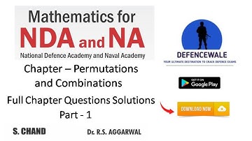 NDA/NA RS Aggarwal  Permutations and Combinations Solution Part- 1
