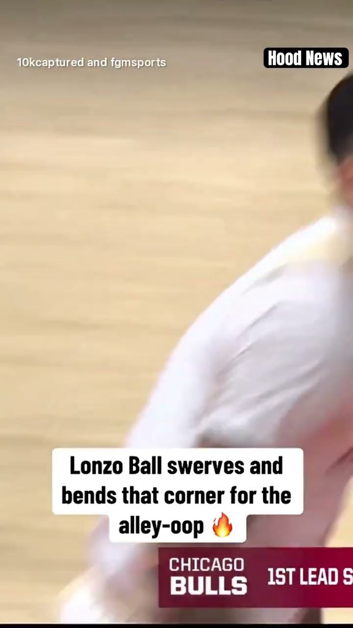 LONZO BALL SWERVES AND BENDS THAT CORNER #hoodnews #lonzoball #chicagobulls #NBA #dunk #omg #wow #us