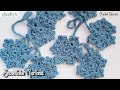 Crochet snowflake garland  continuous crochet no ends to weave in   crochet tutorial