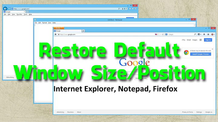 Restore Default Window Size / Position