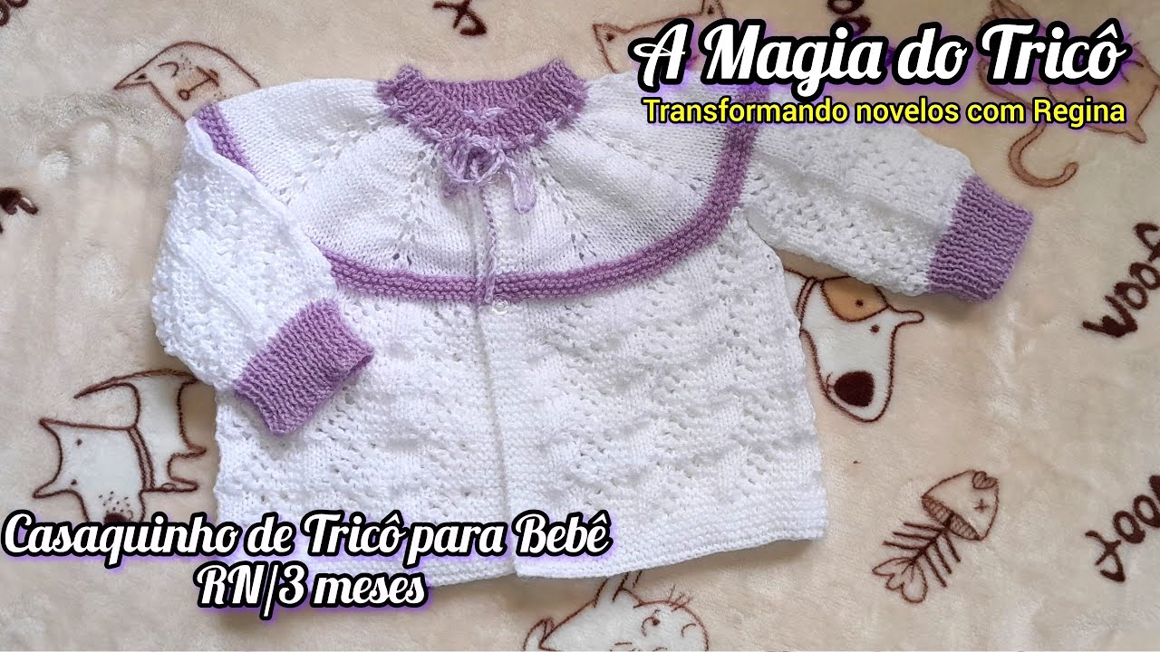 Casaquinho Branco de Trico para Bebe