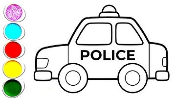 How to draw police car drawing for beginners artist !!