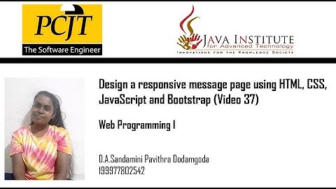 Design a responsive message page using HTML, CSS, JavaScript and Bootstrap (video 37)