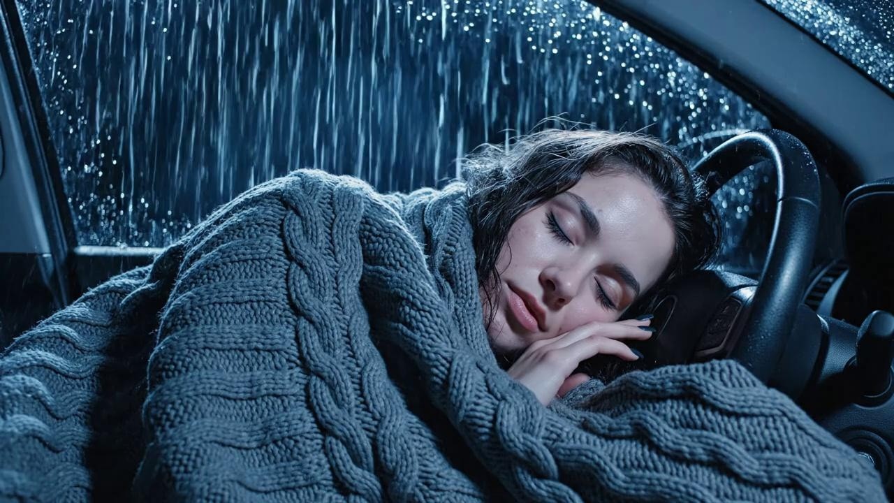 Rainy Midnight Inside a Quiet Car for Deep Sleep and Anxiety Relief ...
