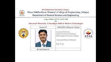 Day 6 Session 3 of AICTE ATAL FDP on Advanced Materials: A Paradigm Shift in Modern Technologies