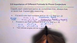 Prove Conjecture with Algebraic Deductive or Counter Example | Advanced Skills