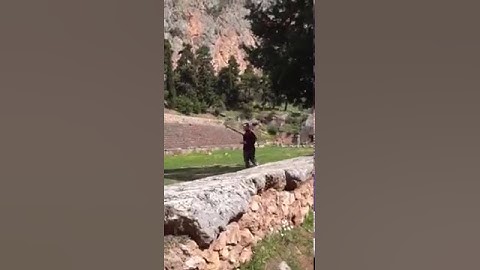 Ross Dressler competes in the Pythian games